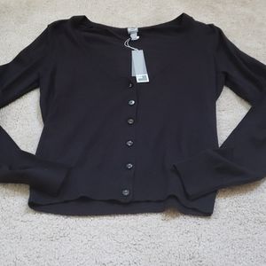 JCPenney Black Button Cardigan Small NWT